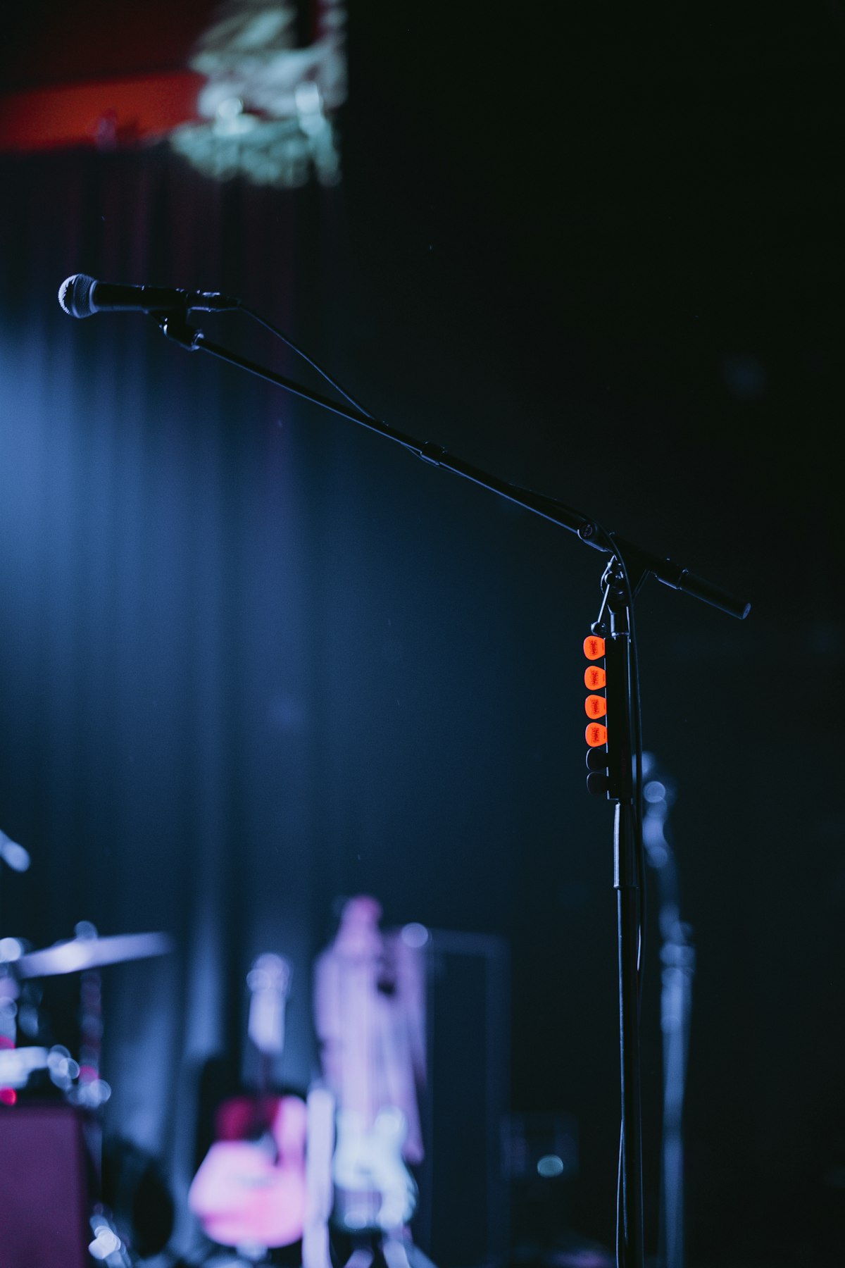 Microphone on a stage